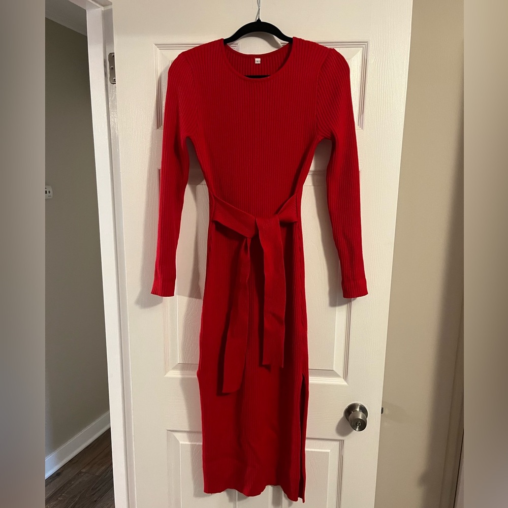 Red Knit Dress